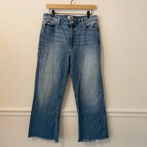 PAIGE Wide Leg Flare Jeans in Light Blue Wash